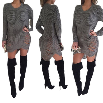 Robe en tricot pour femmes avec un design décontracté à découpes et des détails modernes Chic und Stil