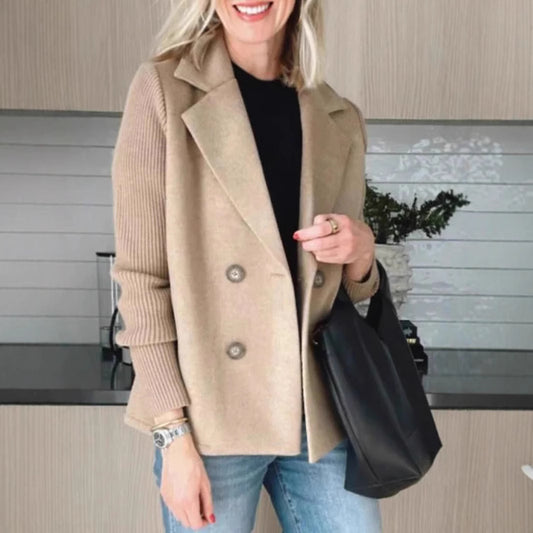 Double-breasted blazer jacket for women with structured sleeves Chic and Style