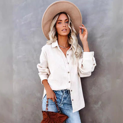 Chemise-blouse casual en velours pour femmes Chic und Stil