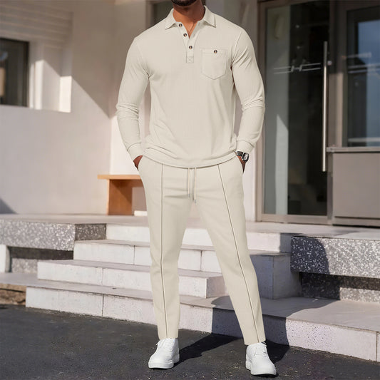 Leisure set for men with a structured modern design and practical buttons Chic and Style