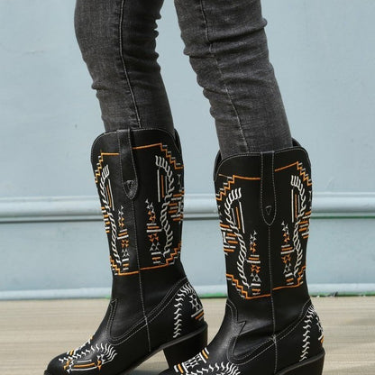 Bottes de cowboy pour femmes avec broderie artistique Chic und Stil