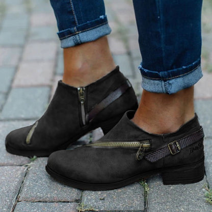 Bottines élégantes pour femmes avec des fermetures éclair décoratives et une semelle confortable Chic und Stil