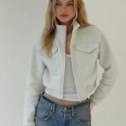 Dame veste cropped avec fermeture éclair et poches Chic und Stil
