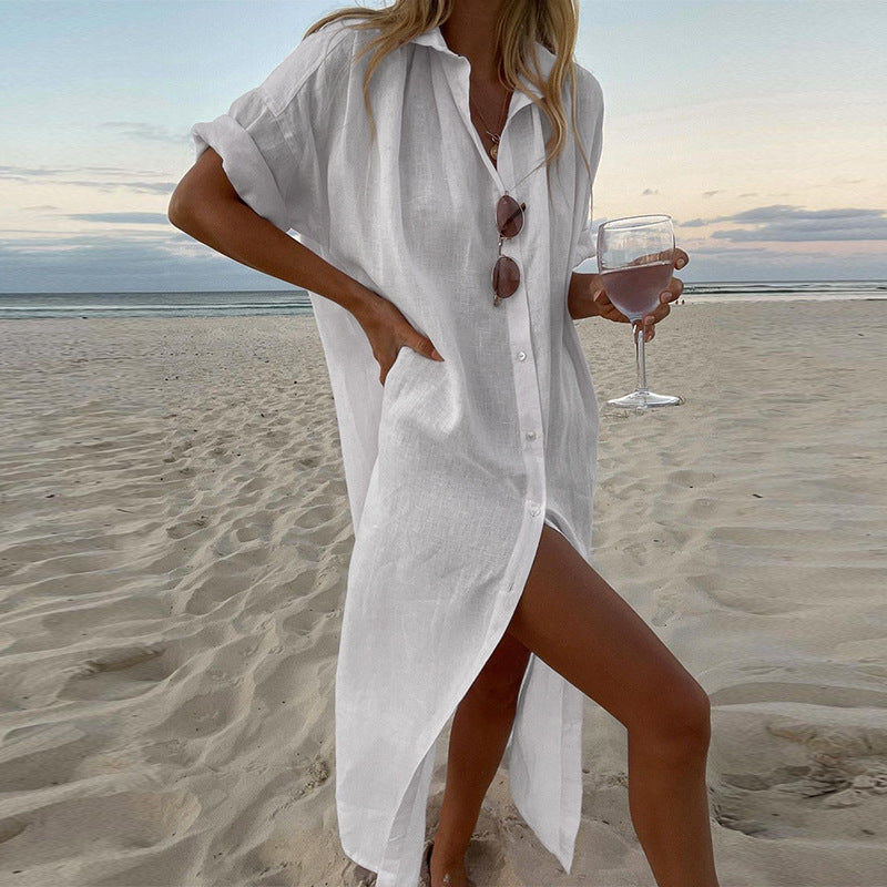 Robe en lin décontractée pour femmes Chic und Stil