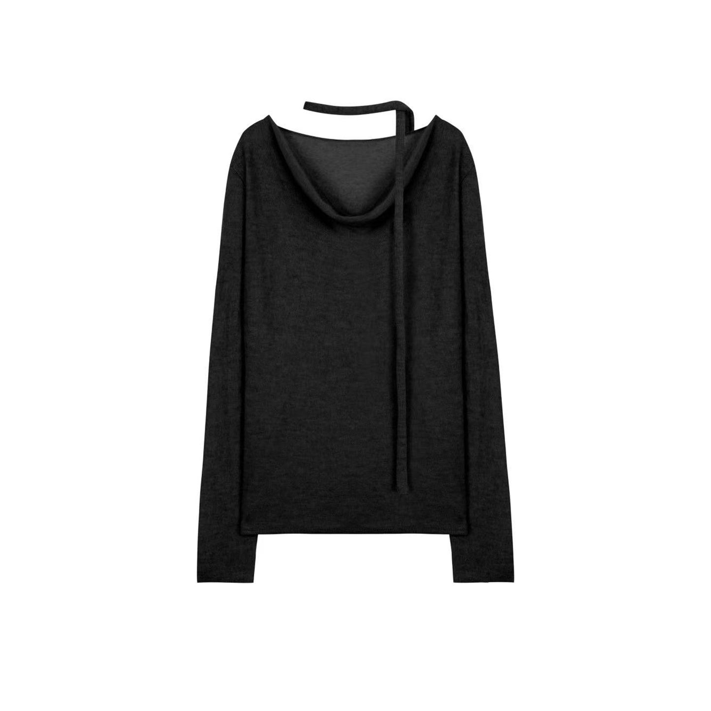 Dames Haut en tricot élégant avec décolleté ouvert et lien Chic und Stil