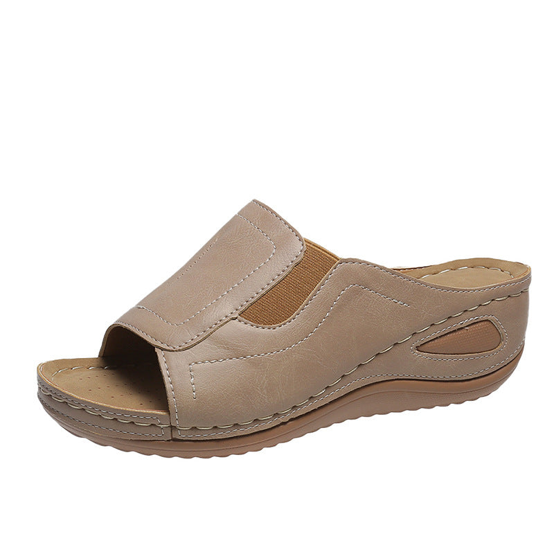 Dames confort ouvert orteils mules avec soutien de voûte plantaire Chic und Stil