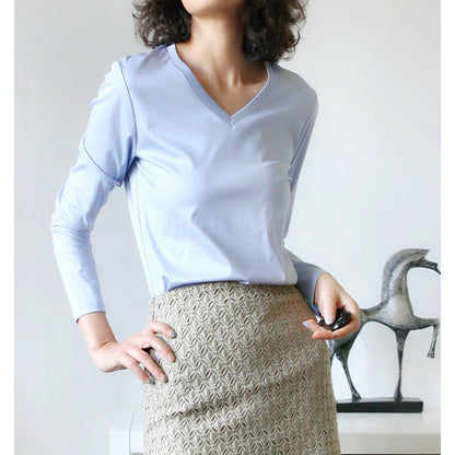 T-shirt basique à manches longues pour femmes Chic und Stil