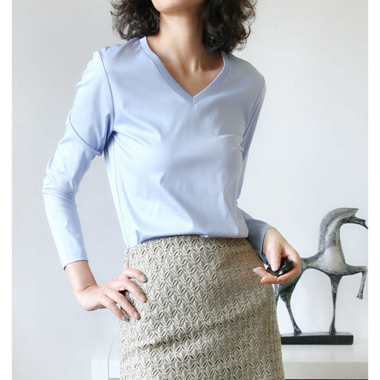T-shirt basique à manches longues pour femmes Chic und Stil
