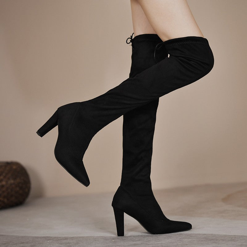 Bottes hautes pour femmes avec talon et inserts élastiques Chic und Stil