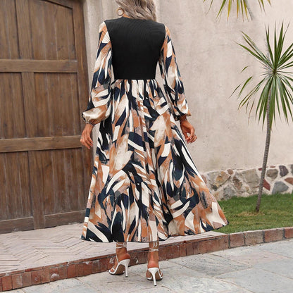 Robe maxi pour femme avec motif graphique coloré et coupe élégante Chic und Stil