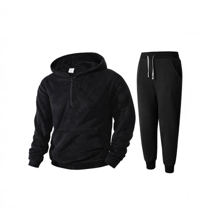 Men's cozy fleece hoodie and jogging pants Chic and Style