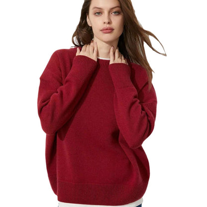 Pull en fine maille douillette pour femmes avec une coupe ample et un col rond Chic und Stil
