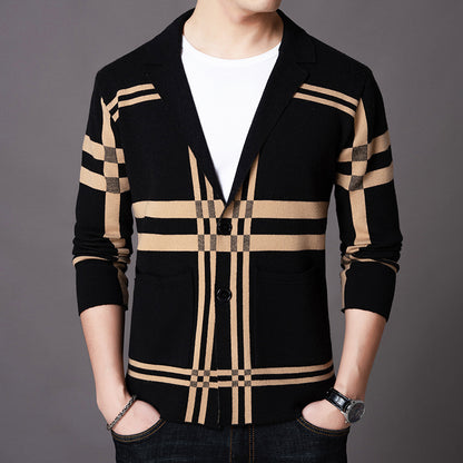 Blazer en tricot élégant pour hommes avec un motif à carreaux moderne Chic und Stil