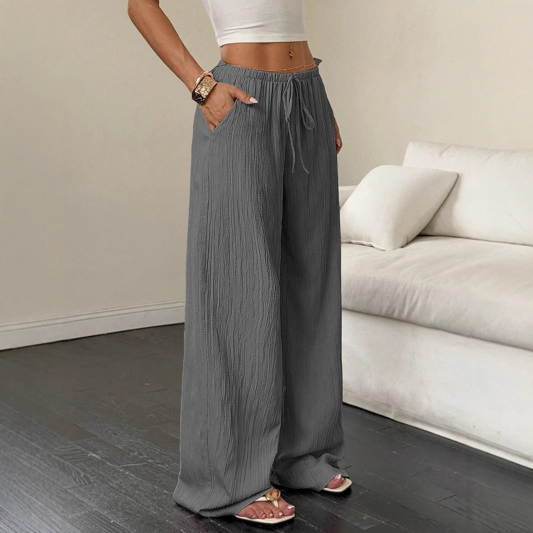 Loose linen pants for women with elastic waist and practical pockets Chic and Style