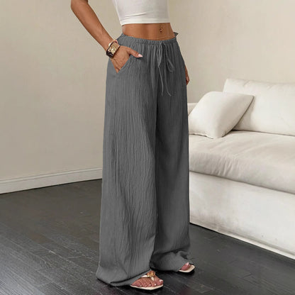 Loose linen pants for women with elastic waist and practical pockets Chic and Style