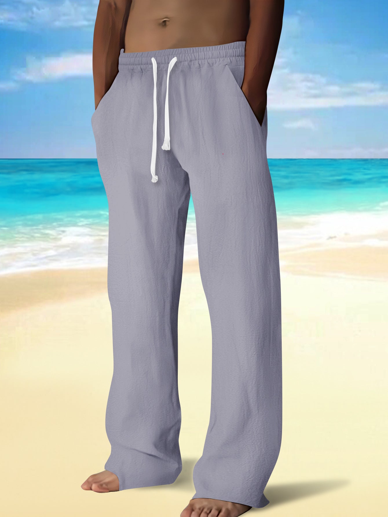 Casual beach pants for men with elastic waistband and practical pockets Chic and Style
