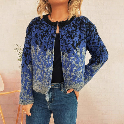 Dames grosse tricotée veste dans un dégradé de couleurs moderne Chic und Stil