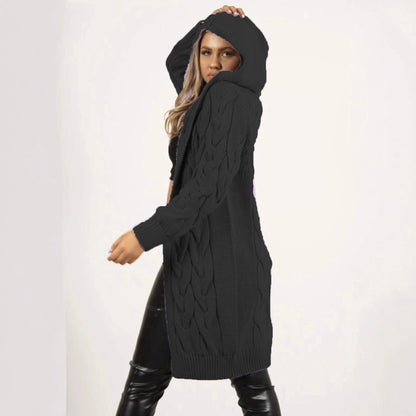 Dames Grossstrick Cardigan avec capuche et poches pratiques Chic und Stil