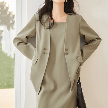 Blazer ajusté pour femmes à ouverture frontale avec détails de poche stylés Chic und Stil