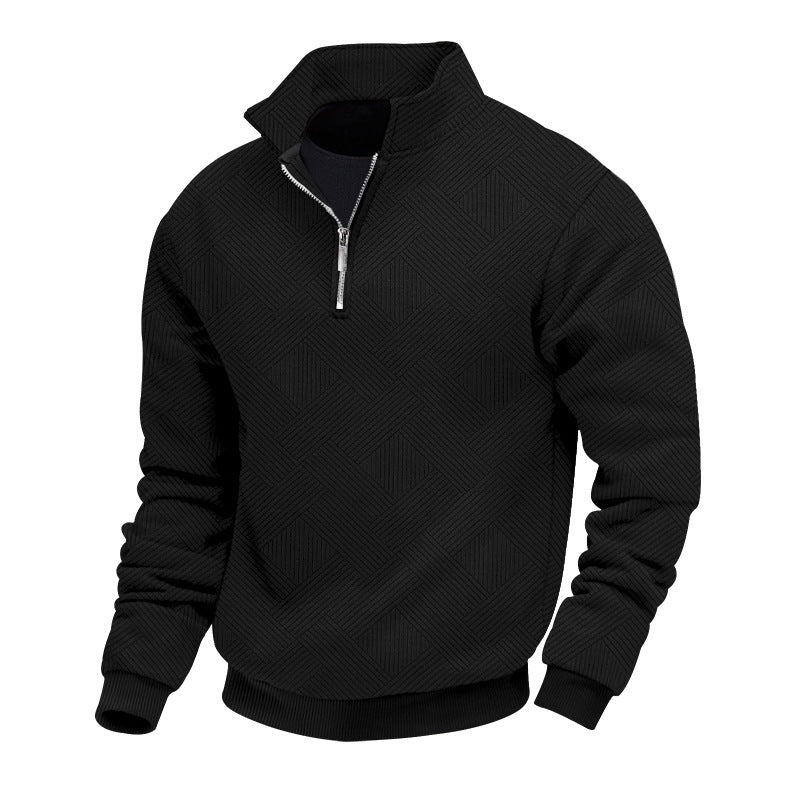 Fleece pullover for men with a high collar and an innovative structured design Chic und Stil