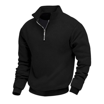 Fleece pullover for men with a high collar and an innovative structured design Chic und Stil