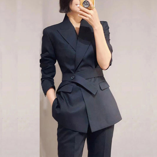 Blazer ajusté ceinturé pour femmes Chic und Stil 1750846960
