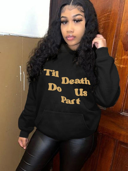 Dame Hoodie avec motif de squelette unique et graphique de cœur Chic und Stil