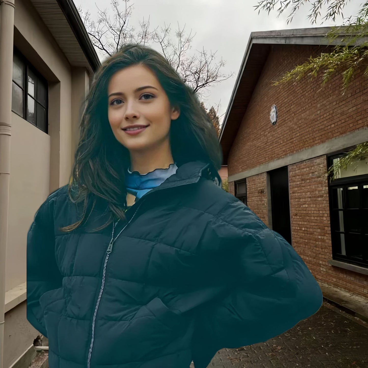 Dame doudoune avec col montant et fermeture éclair pratique Chic und Stil