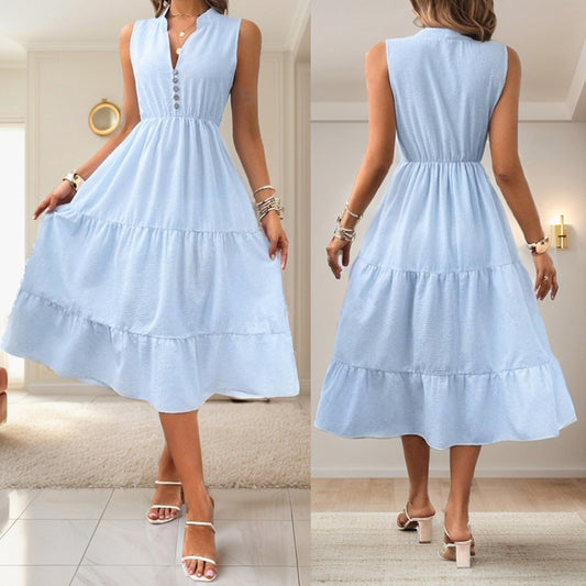 Robe midi à boutons pour femmes Chic und Stil