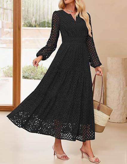 Robe maxi pour femmes au design élégant en crochet Chic und Stil