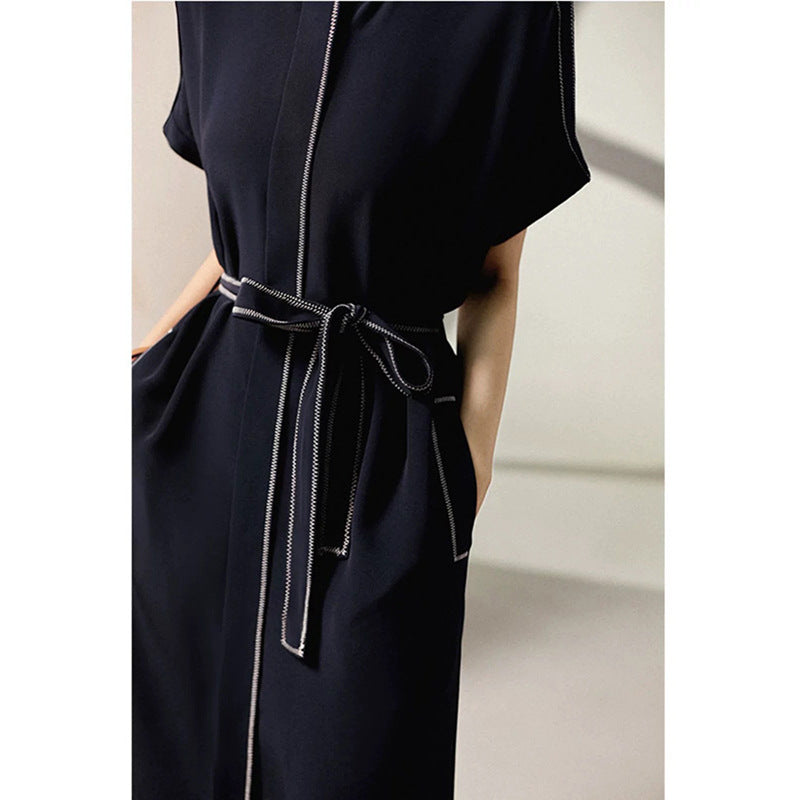 Robe chemise ceinturée pour femmes avec poches Chic und Stil