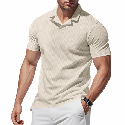 Chemise polo à manches courtes pour hommes avec design de structure moderne Chic und Stil