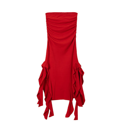 Robe maxi à fronces pour dames avec ourlet asymétrique Chic und Stil