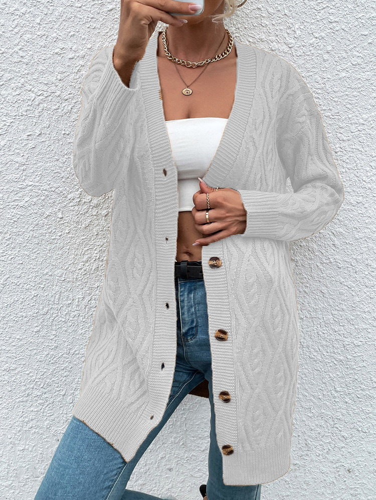 Dames Gros Tricot Cardigan avec design ouvert et boutons pratiques Chic und Stil