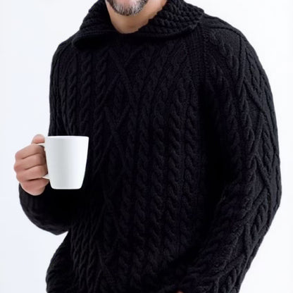 Pull à capuche en grosse maille pour hommes Chic und Stil