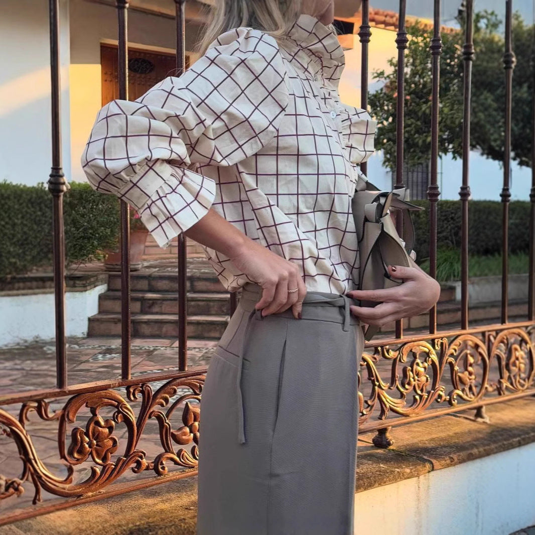 Chemisier à carreaux classique pour femmes Chic und Stil