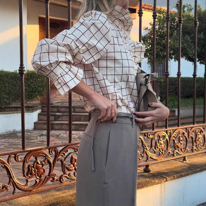 Chemisier à carreaux classique pour femmes Chic und Stil