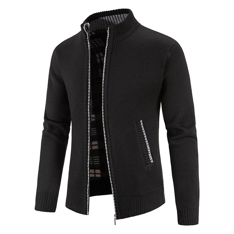 Veste en tricot pour hommes avec col montant moderne et poches pratiques Chic und Stil
