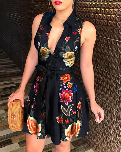 Dames Robe chemise mini stylée Chic und Stil