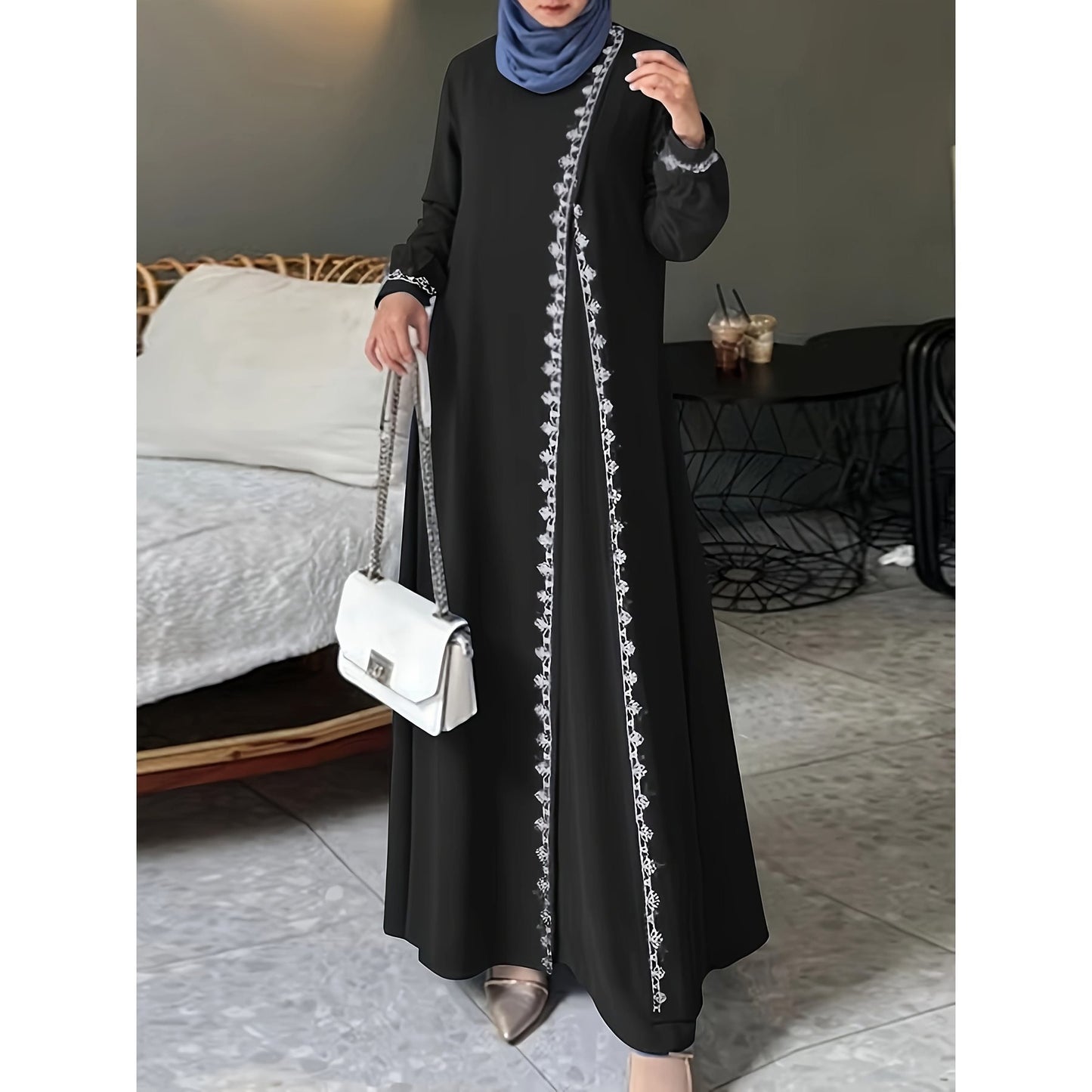 Robe maxi élégante pour femmes avec broderie élaborée Chic und Stil