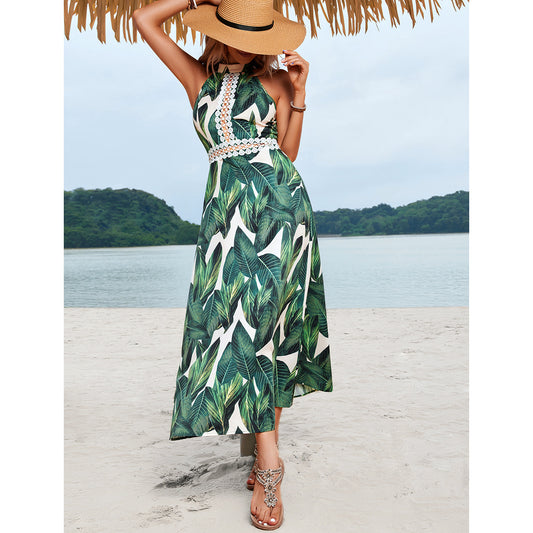Robe maxi femme avec design sans épaules et accents en dentelle Chic und Stil