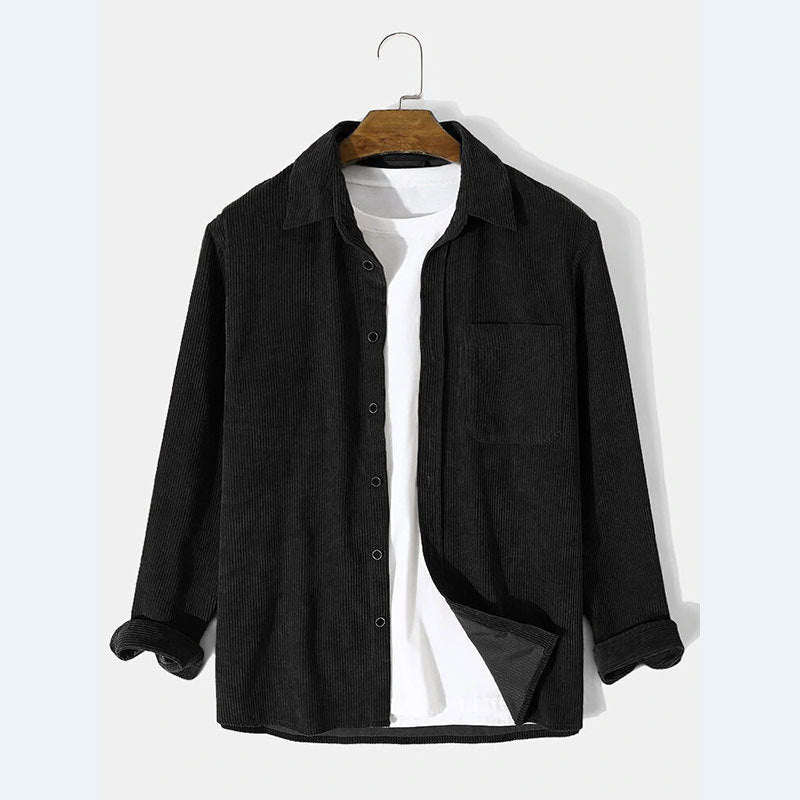 Veste en corduroy pour hommes avec une optique finement structurée et une poche poitrine pratique Chic und Stil