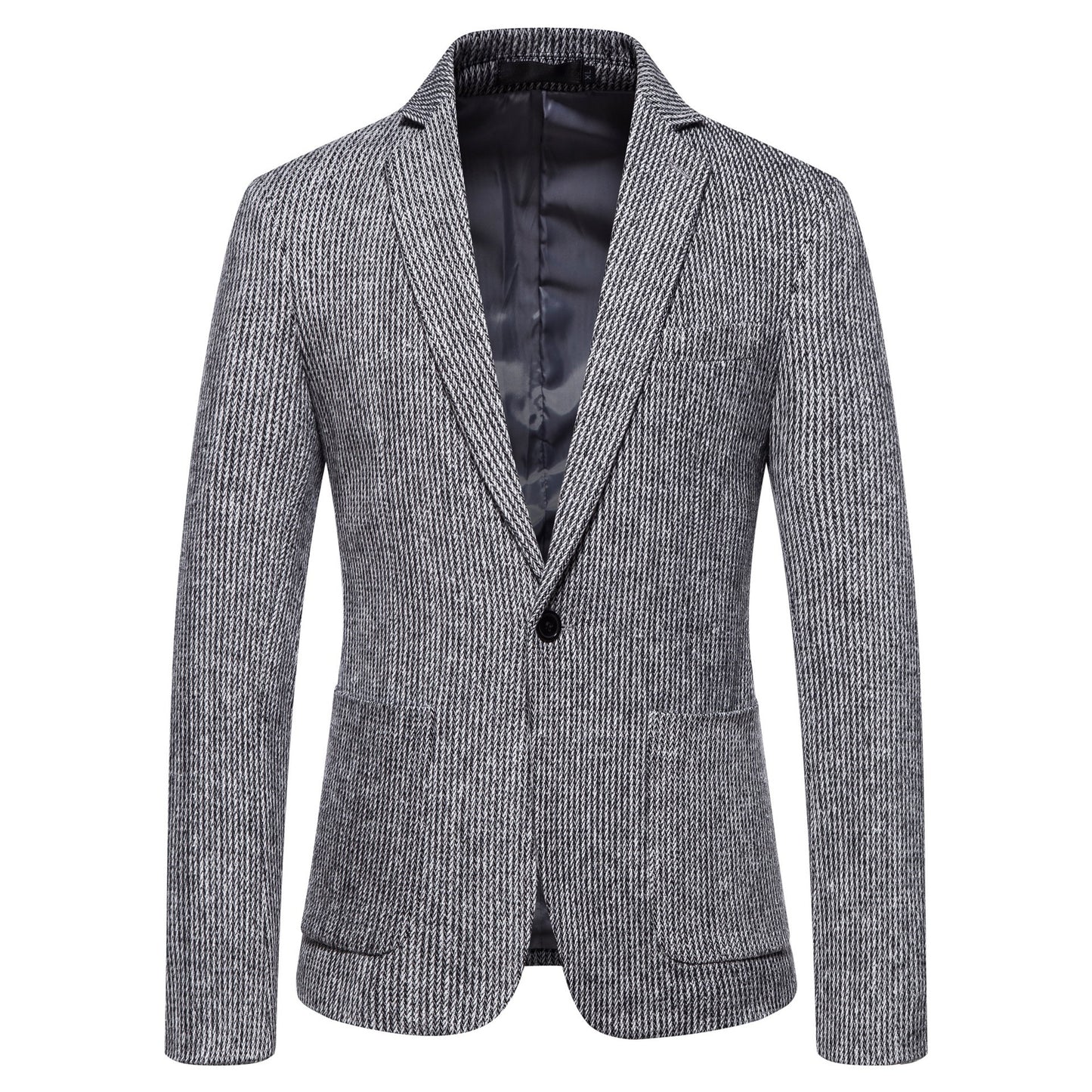 Blazer en maille élégant pour hommes avec design structuré et coupe slim Chic und Stil