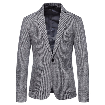 Blazer en maille élégant pour hommes avec design structuré et coupe slim Chic und Stil