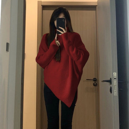 Pull en tricot décontracté pour femmes avec une coupe asymétrique et un matériau doux Chic und Stil