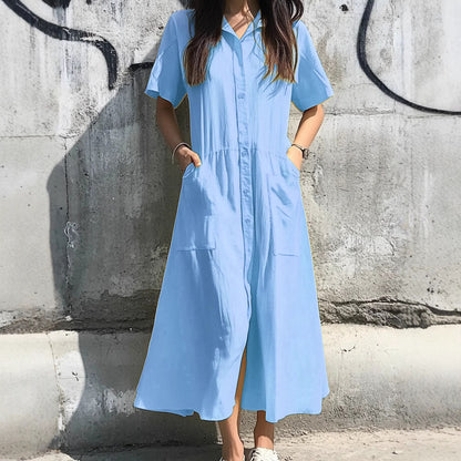 Robe midi à boutons pour dames Chic und Stil