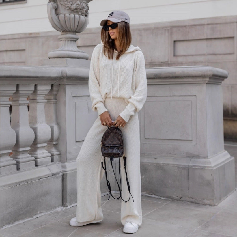 Dames Cozy combinaison tricot avec capuche et jambes larges Chic und Stil