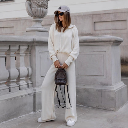 Dames Cozy combinaison tricot avec capuche et jambes larges Chic und Stil