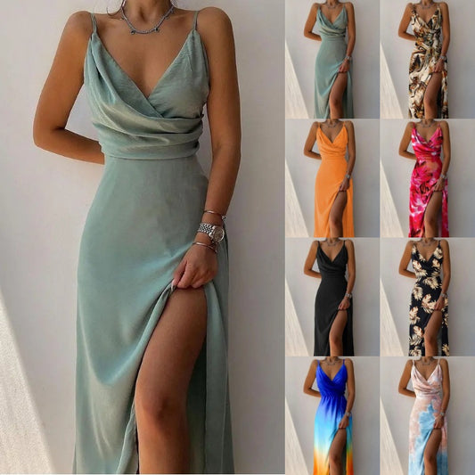 Dames Élégant Robe Maxi Col Cagoule Chic und Stil