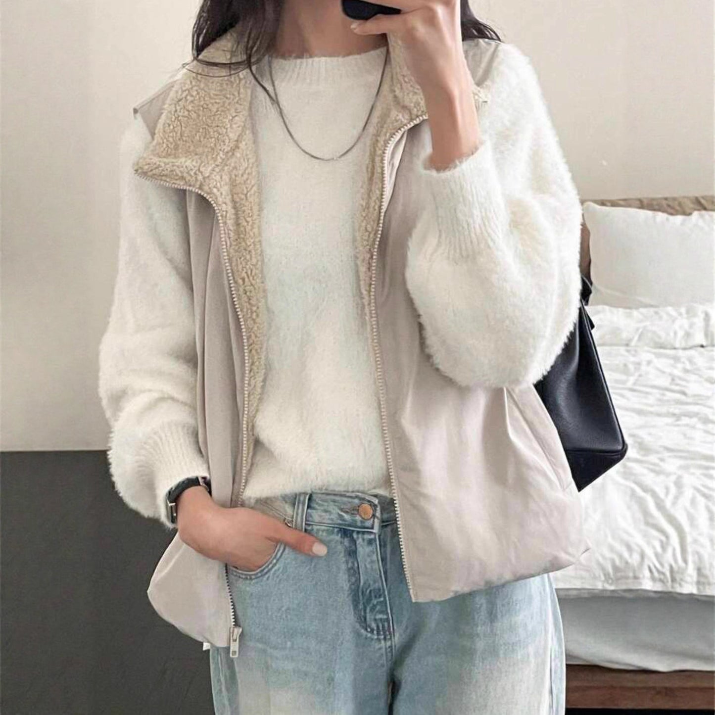 Dames Pull Douillet Tendance à Coupe Largue Chic und Stil